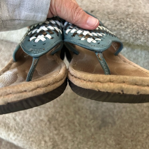 Clark’s Artisan woven leather comfort sandal. Vacation. Beach. EUC. Cushion! Sz7 - Picture 9 of 9